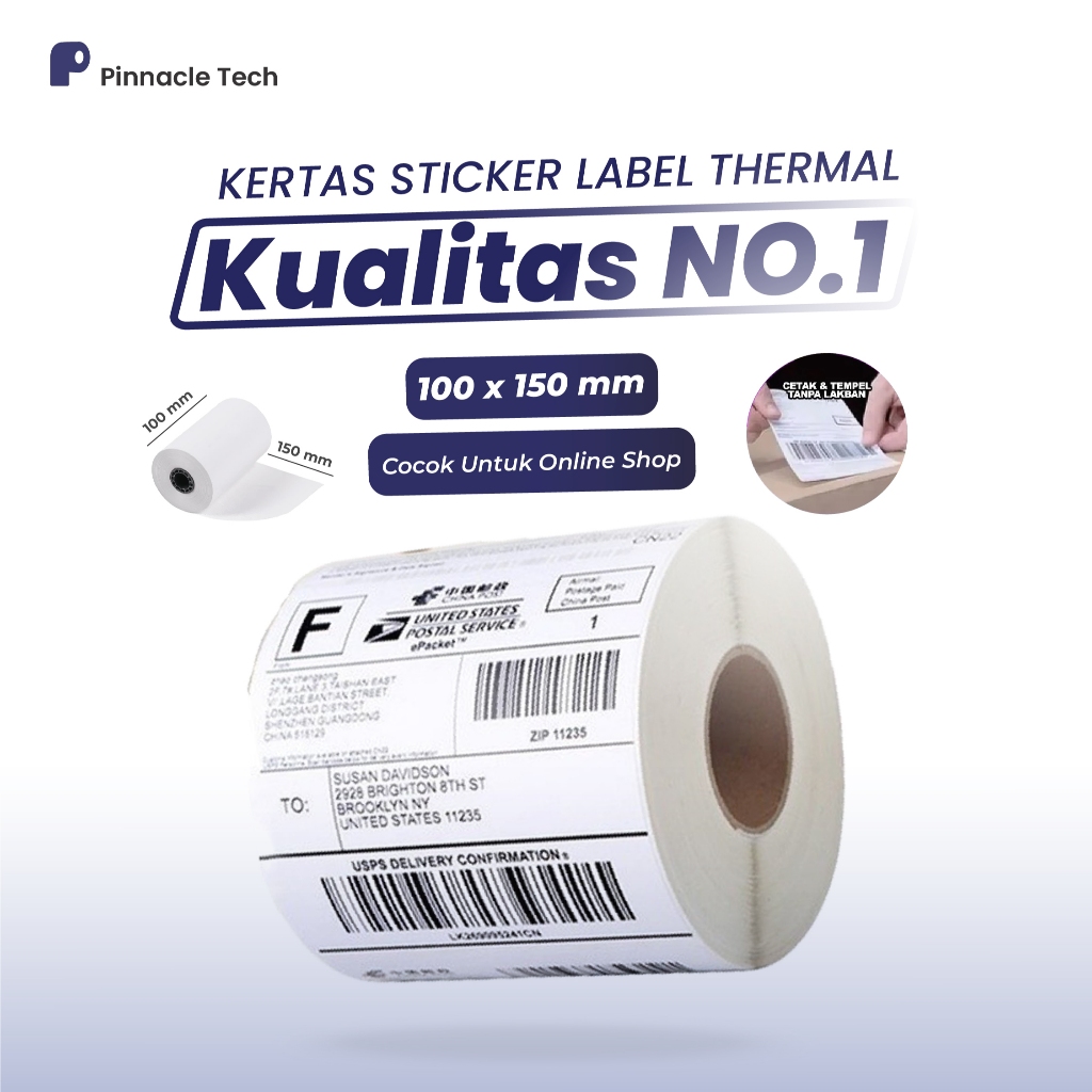 

Kertas Label Barcode 100 X 150 Kertas Stiker Thermal 100x150 mm (500 pcs)