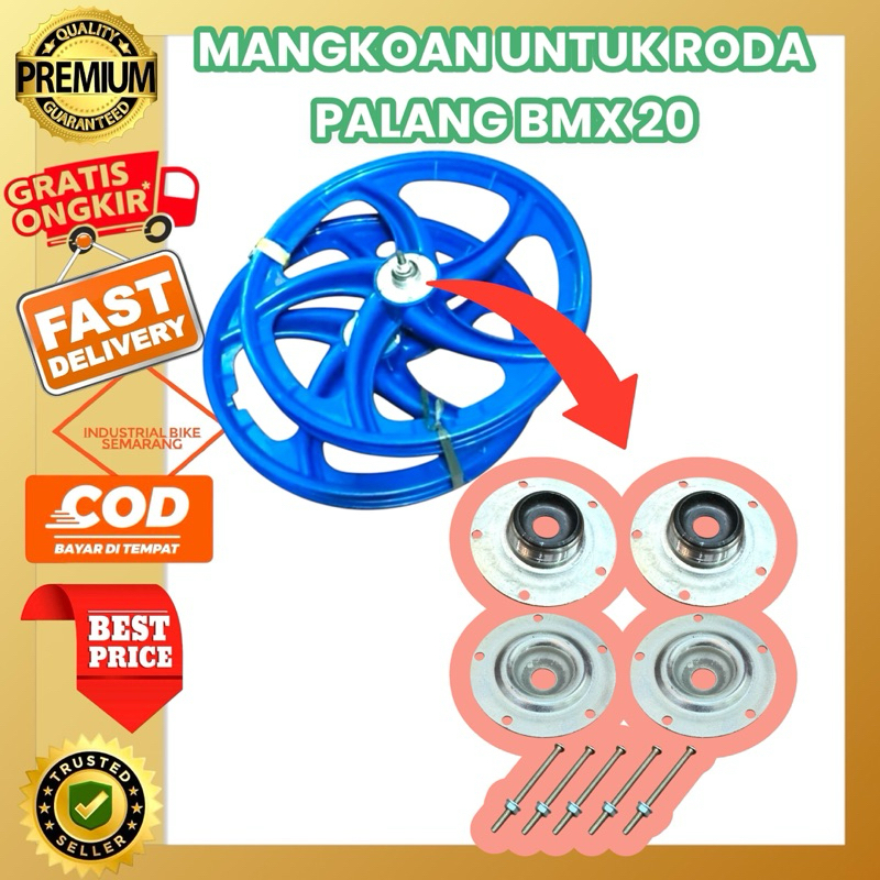 ( MANGKOKAN VELG 20 ) Mangkok Kom Velg Roda Palang Sepeda BMX 20 Mur Baut Panjang Depan Belakang