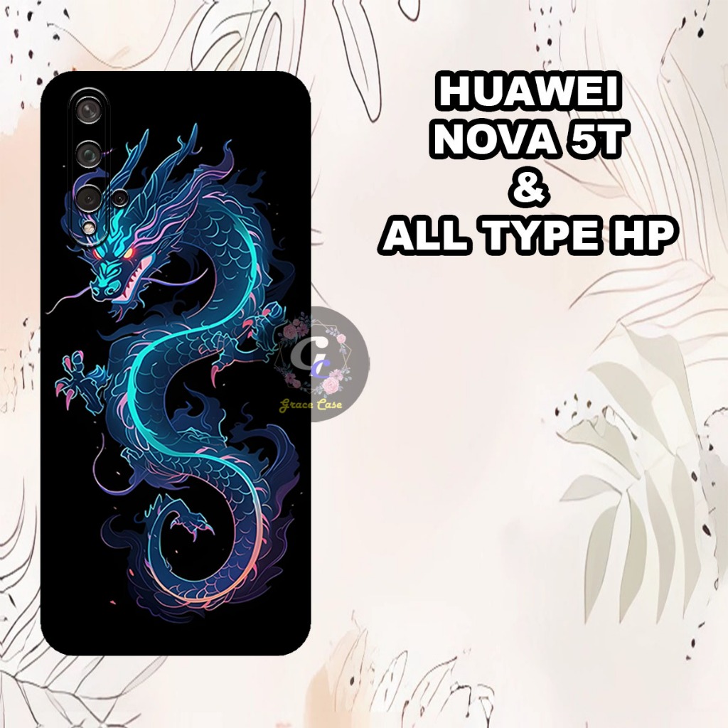 (GC13) Softcase karet Hp HUAWEI NOVA 5T Terbaru 2024 | Case Motif DRAGON | Case  Hp  HUAWEI NOVA 5T 