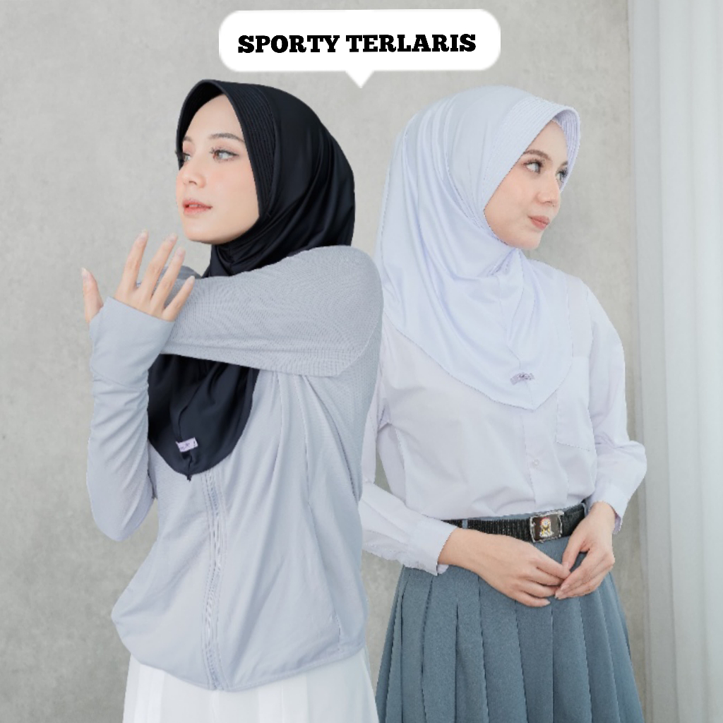 Jilbab Sport Jersey Premium Size M Hijab Instan Jilbab Sporty