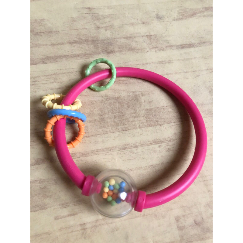 rattle anak preloved kerincingan kayu plastik bpa free motorik sensorik anak bayi balita toddler per