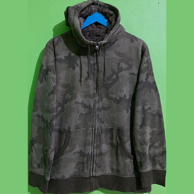 Hoodie Zipper UNIQLO Sherpa (Camo)