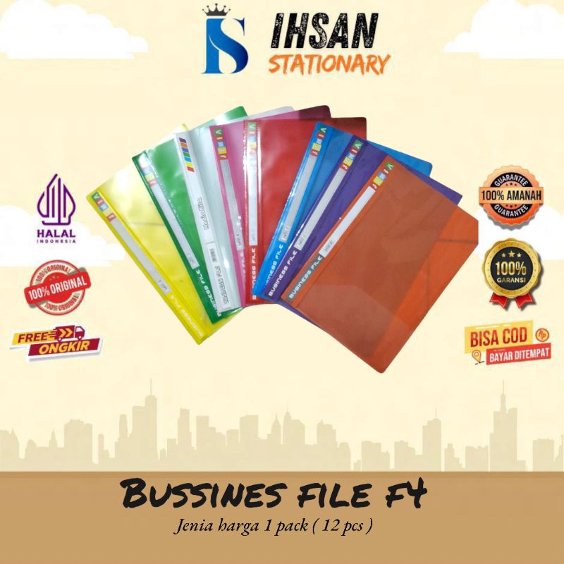 

Business File Kantong Folio/F4 Jenia/Esbee Isi 12 Pcs (1 Lusin)