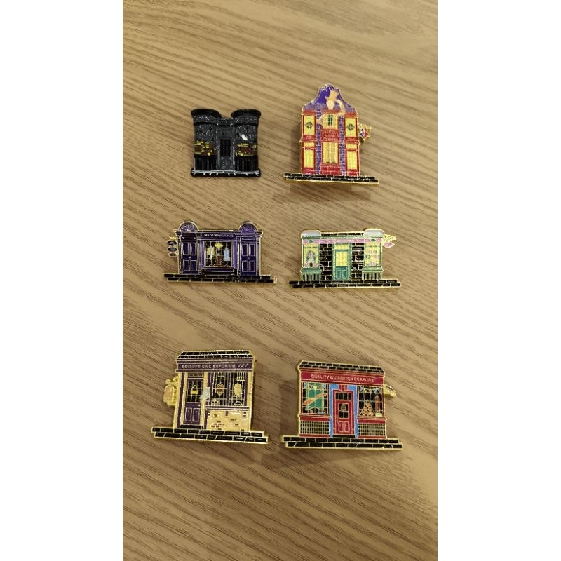 Enamel Pin Bros Brooch Hogwarts Harry Potter HP Gryffindor Hufflepuff Ravenclaw Slytherin Olivander