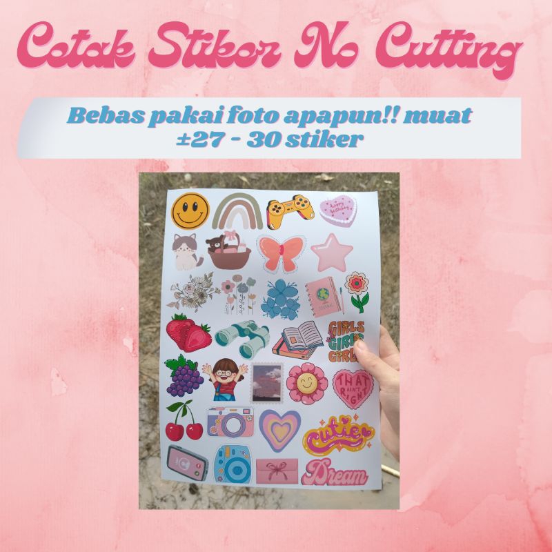 

Bebas Pakai Foto Apapun!! Cetak Stiker No Cutting Ukuran A4 muat 27-30 Stiker
