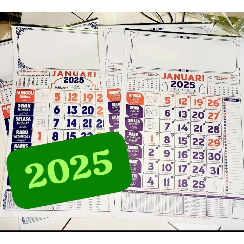 

KALENDER 2025 STANDAR BESAR ANGKA JUMBO HIJRIAH ukuran 48x32