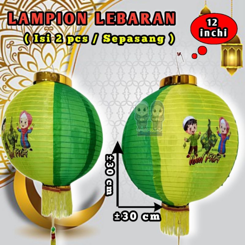 (isi 2 pcs)Lampion Lentera Idul Fitri,Lampion Bulat idul Fitri,Lampion Dekorasi Lebaran