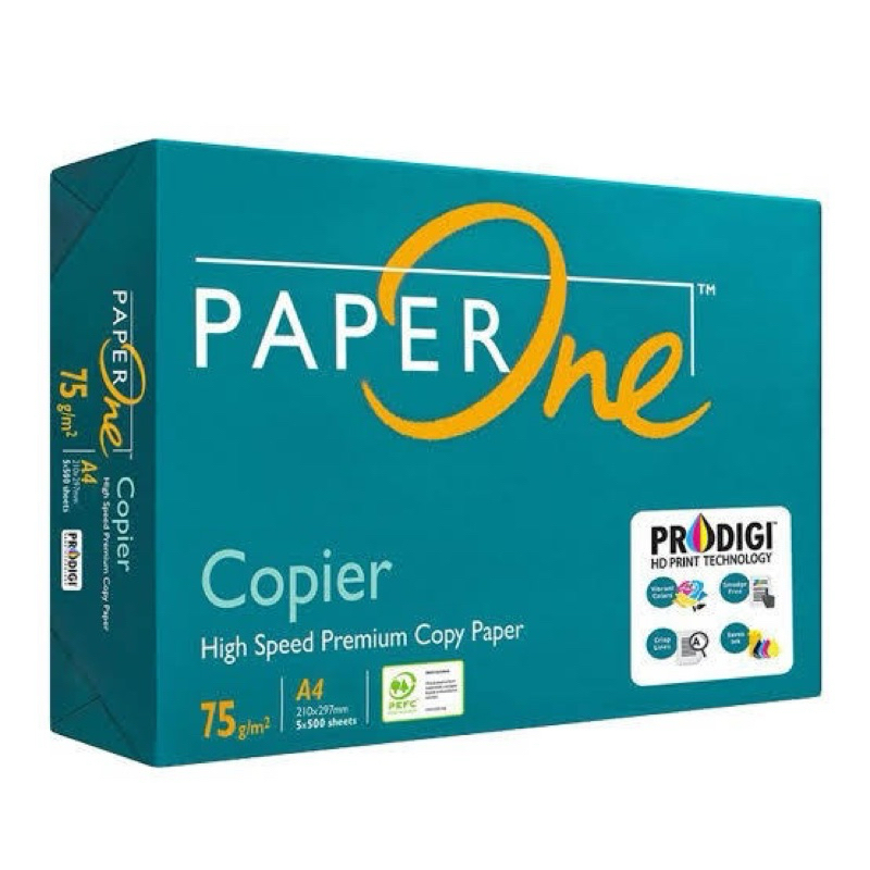 

Kertas HVS A4 75 gram Merk Paper One 1 Rim ( 500 Lembar )