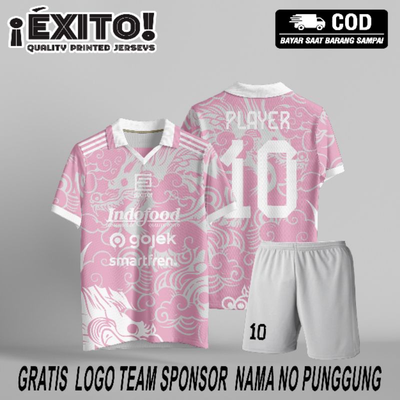 JERSEY FUTSAL CUSTOM KERAH NAMA DAN NOMOR PUNGGUNG MERAH HITAM FULLPRINTING KEREN