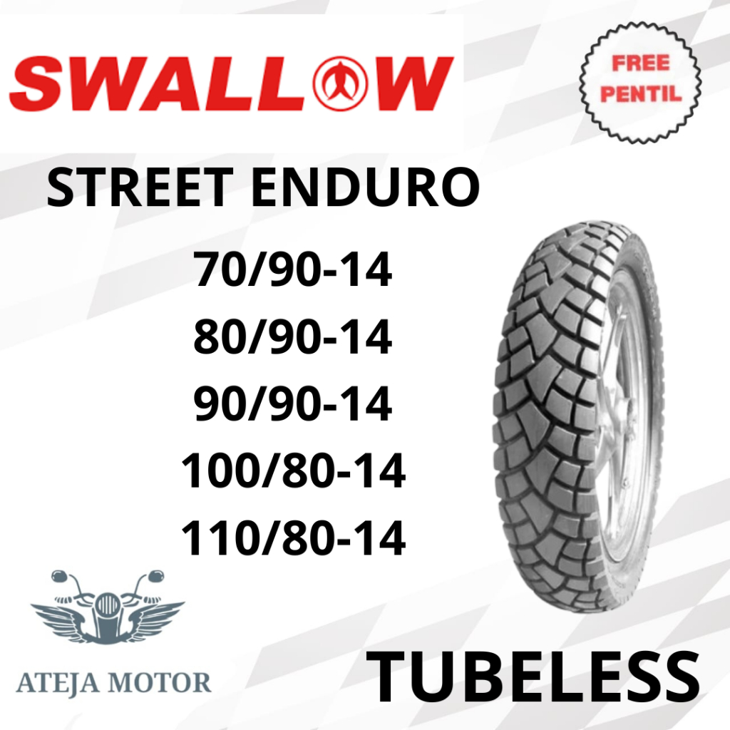 Ban Matic SWALLOW Street Enduro 70/90 80/90 90/90 100/80 110/80 Ring 14 Tubeless Ban Swallow Ring 14