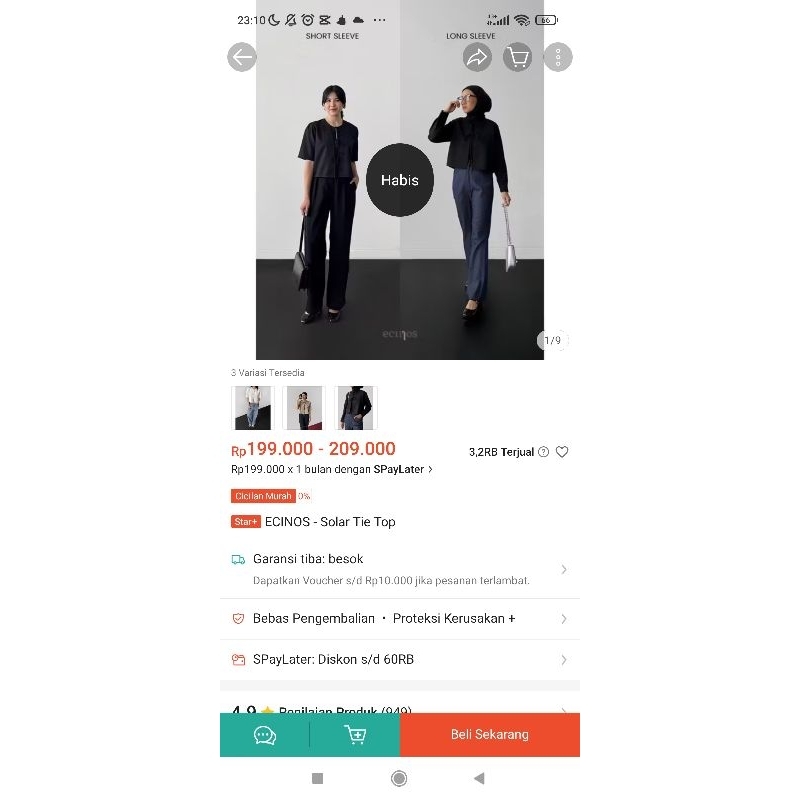 preloved ecinos solar tie top