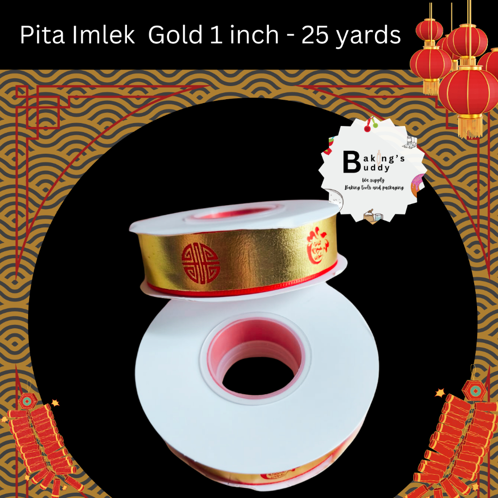 

Pita Imlek CNY Ribbon Gold 1 inch - 25 yards