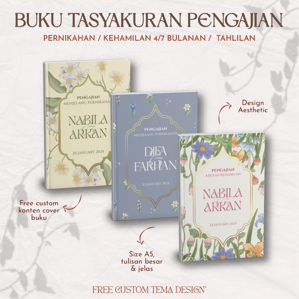 

Buku Tasyakuran Pengajian Pernikahan / Kehamilan 4/7 Bulanan / Tahlilan