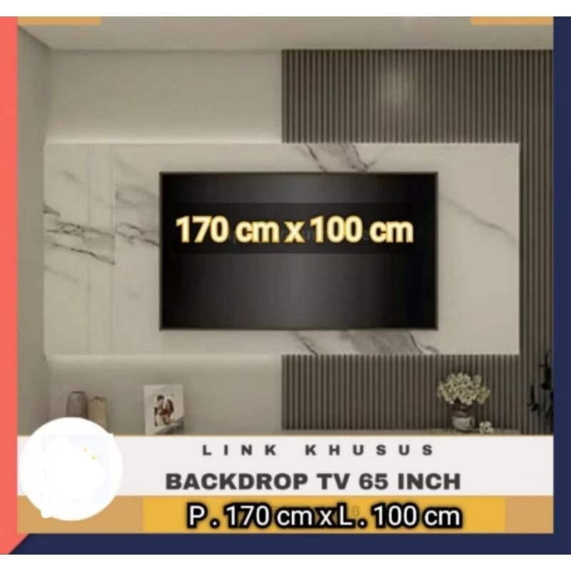 Backdrop tv led Minimalis Khusus tv 65inc