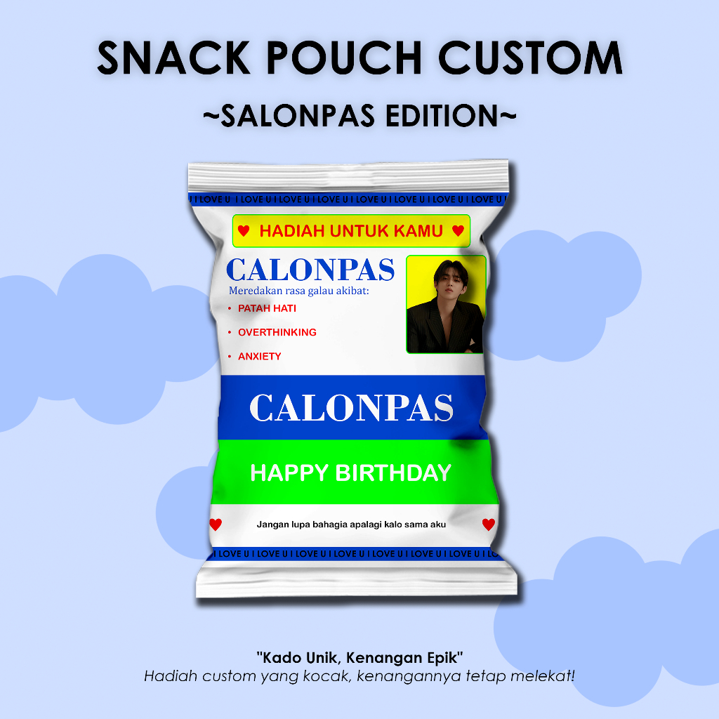 

Snack Custom Foto Nama Text ala Salonpas Edition Obat Bungkus kado unik