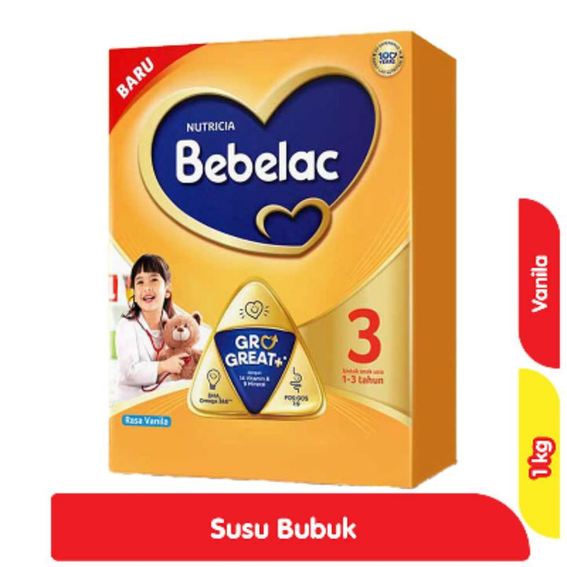 

Bebelac 3 GroGreat+ Susu Bubuk Pertumbuhan Anak Vanila 1 kg