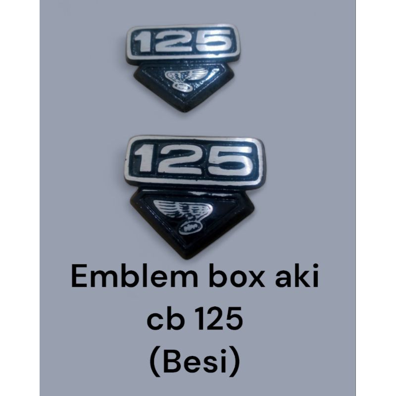 emblem box aki cb 125 bahan besi