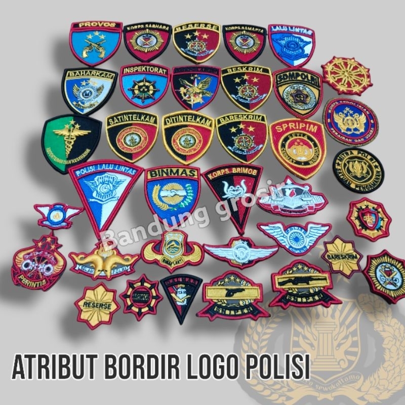 ATRIBUT POLISI POLRI BORDIR TIMBUL
