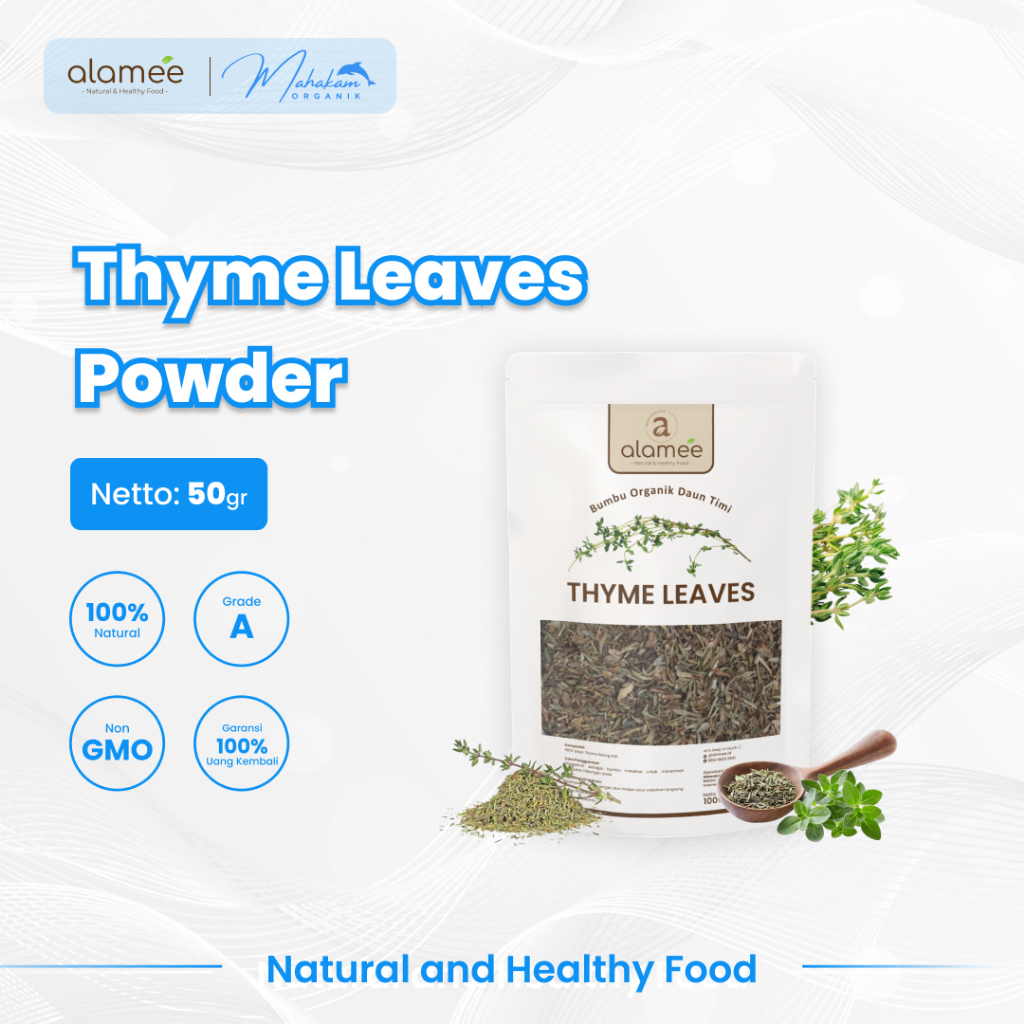 

ALAMEE Daun Thyme Kering Timi Bumbu Dapur Organik Garnish Dried Leaves Masak Seasoning 50 Gram