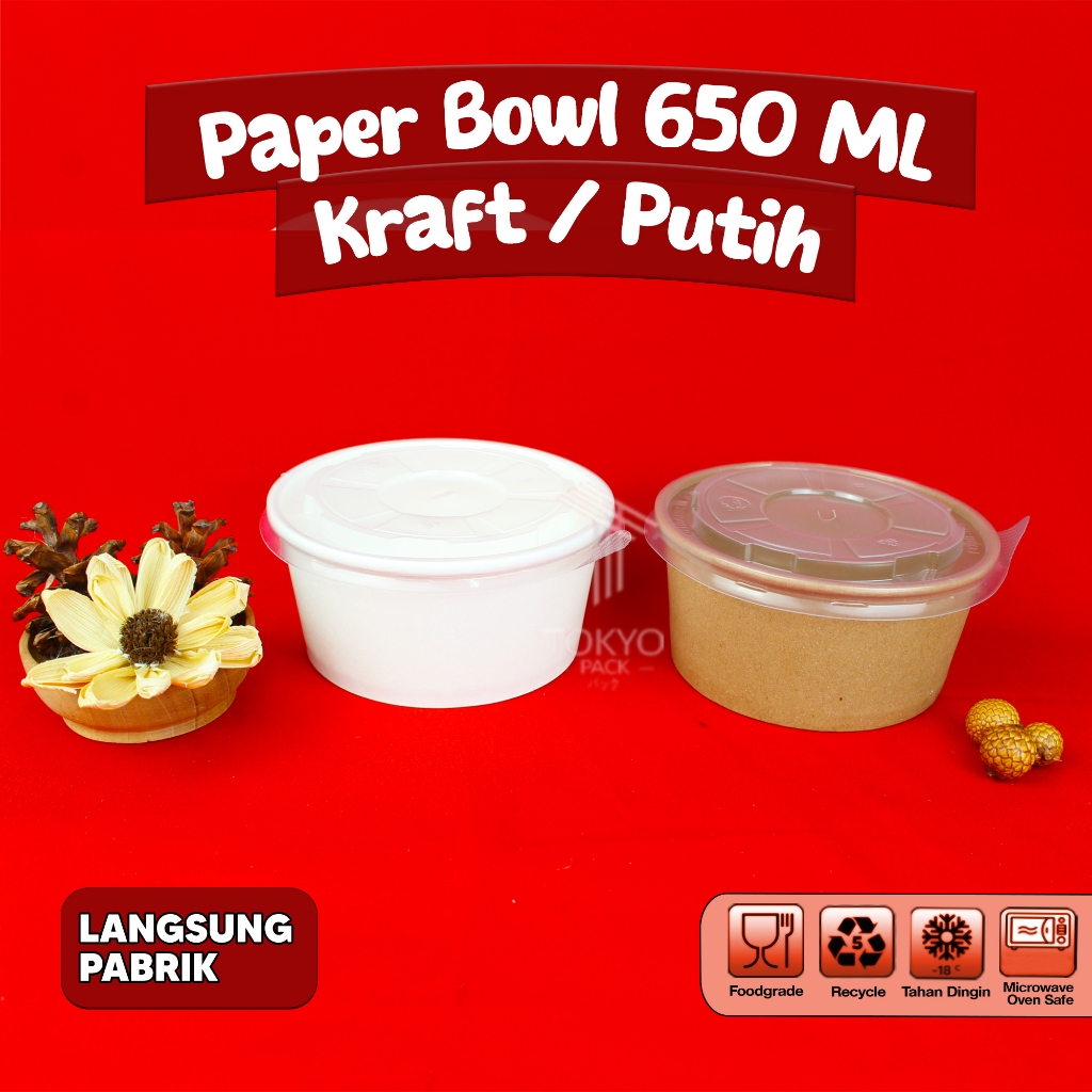 Paper Bowl 650 ml / Mangkok Kertas / Rice Bowl Paper 650 ml
