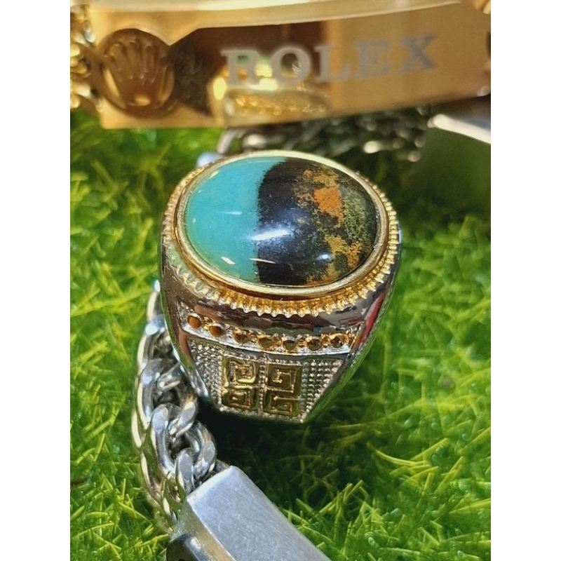 Cincin Batu Bacan Kembang Pancawarna Natural