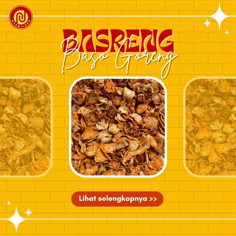 

Basreng / Cemilan Kering / Crunchy / Lezat / Banyak Varian Rasa / Murah / 60 gram / 250 gram