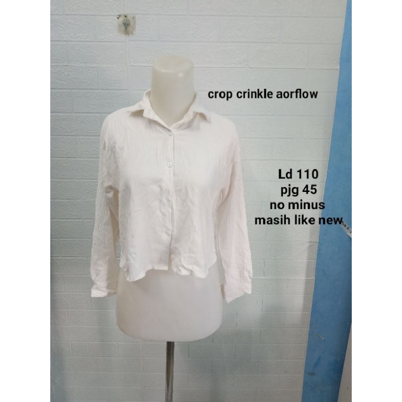 kemeja crop crinkle/ crop crinkle/ crop lengan panjang