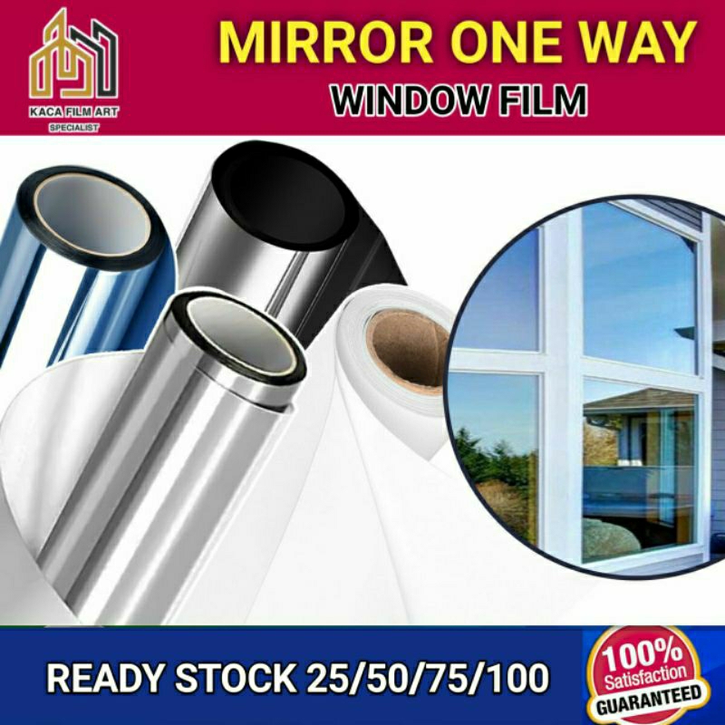 Kaca Film Silver Cermin One Way Penolak Panas Jendela Rumah Gedung Mobil Sticker Kaca Oneway Untuk G
