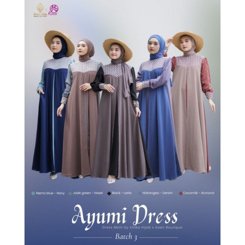 ayumi fauziah | Syumi dress | Fauziah dress | dress  outer menyatu by emka hijab/kaen