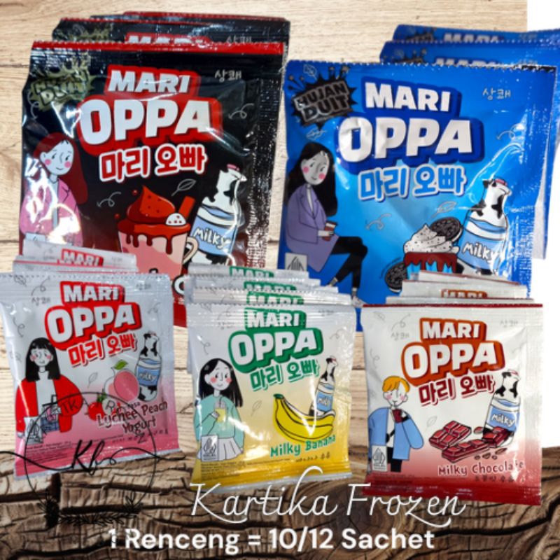 

MARI OPPA Serbuk Minuman Rasa Susu dan Buah Ala Korea, 1 Renceng :12 Sachet X 20 Gr