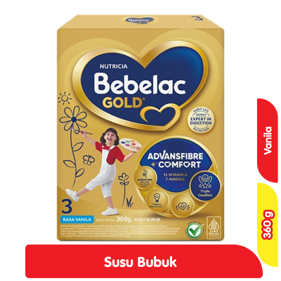 

Bebelac Gold 3 Susu Bubuk Pertumbuhan Anak Madu 700 g / Vanilla 360 g