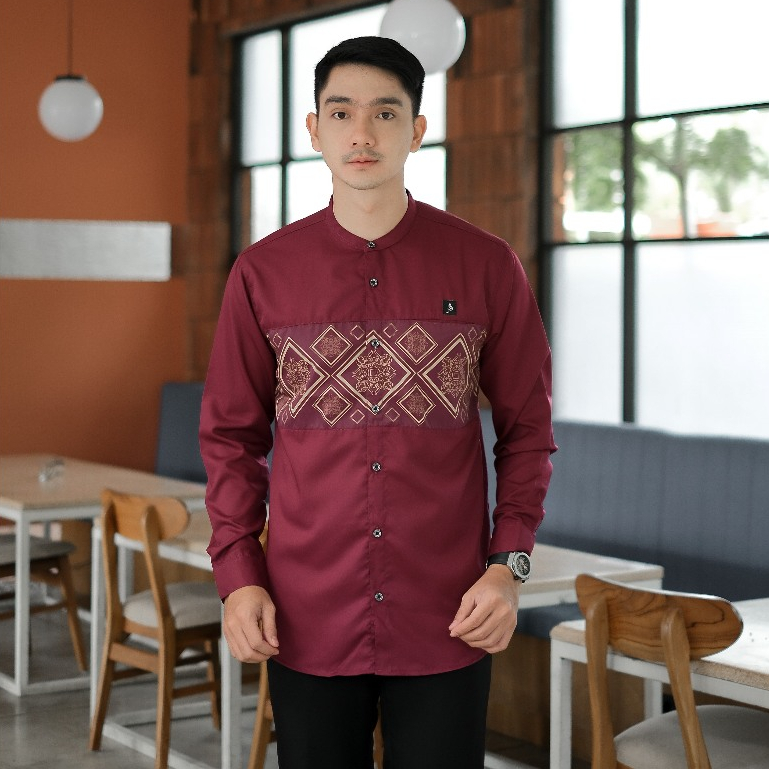 ALANZA BAJU KOKO LENGAN PANJANG KEMKO FAWWAZ  FASHION MUSLIM MODEL KURTA PAKISTAN KOKO PRIA WARNA BU