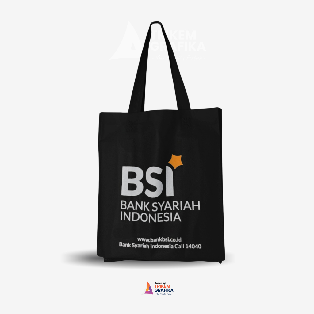 

READY STOCK Trikem Goodiebag Sablon 2 Warna 25x35cm (Isi 10pcs) Promosi BSI Bank Syariah Indonesia