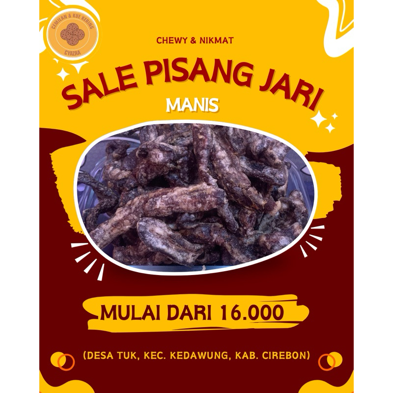 

Sale Pisang Jari /500 gram/250 gram/ Rasa manis