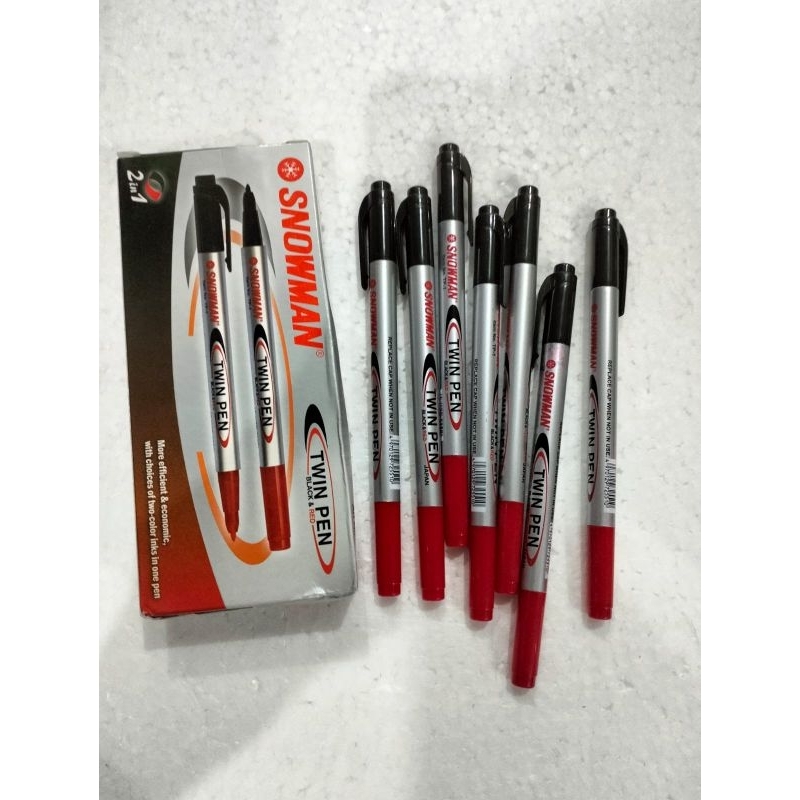 

JUAL PER PCS SPIDOL TWIN PEN MERAH HITAM merk SNOWMAN SPIDOL DUAWARNA SPIDOL KECIL SPIDOL CANTIK