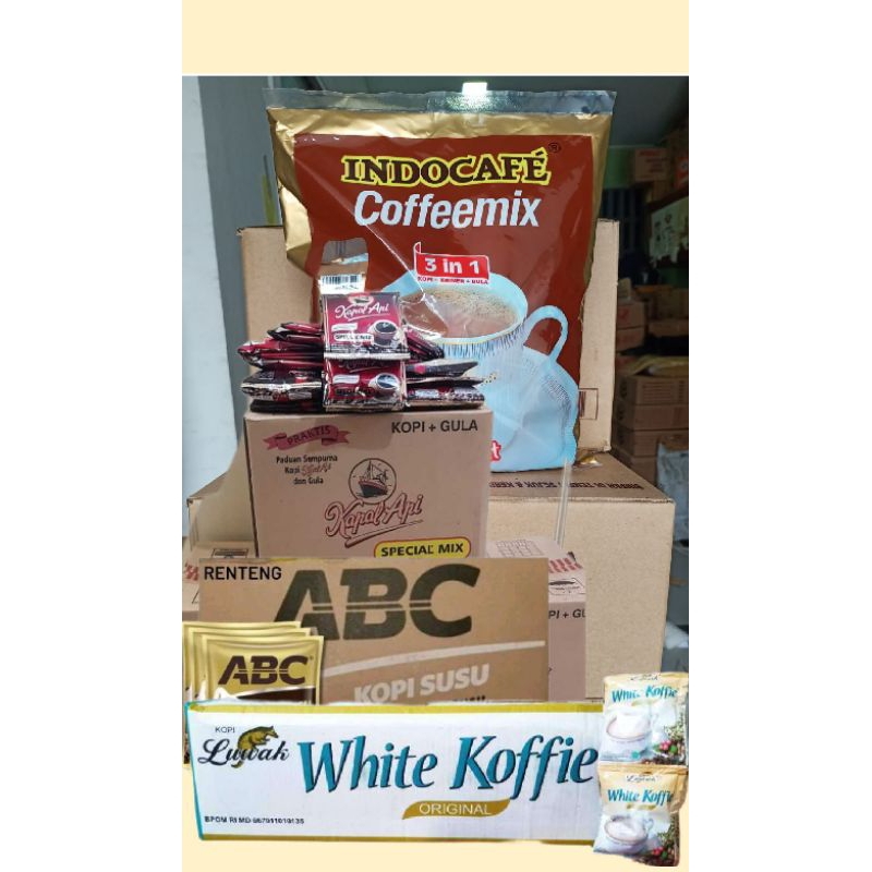 

aneka kopi kapal api, abc susu, indocafe, luwak white Jogja