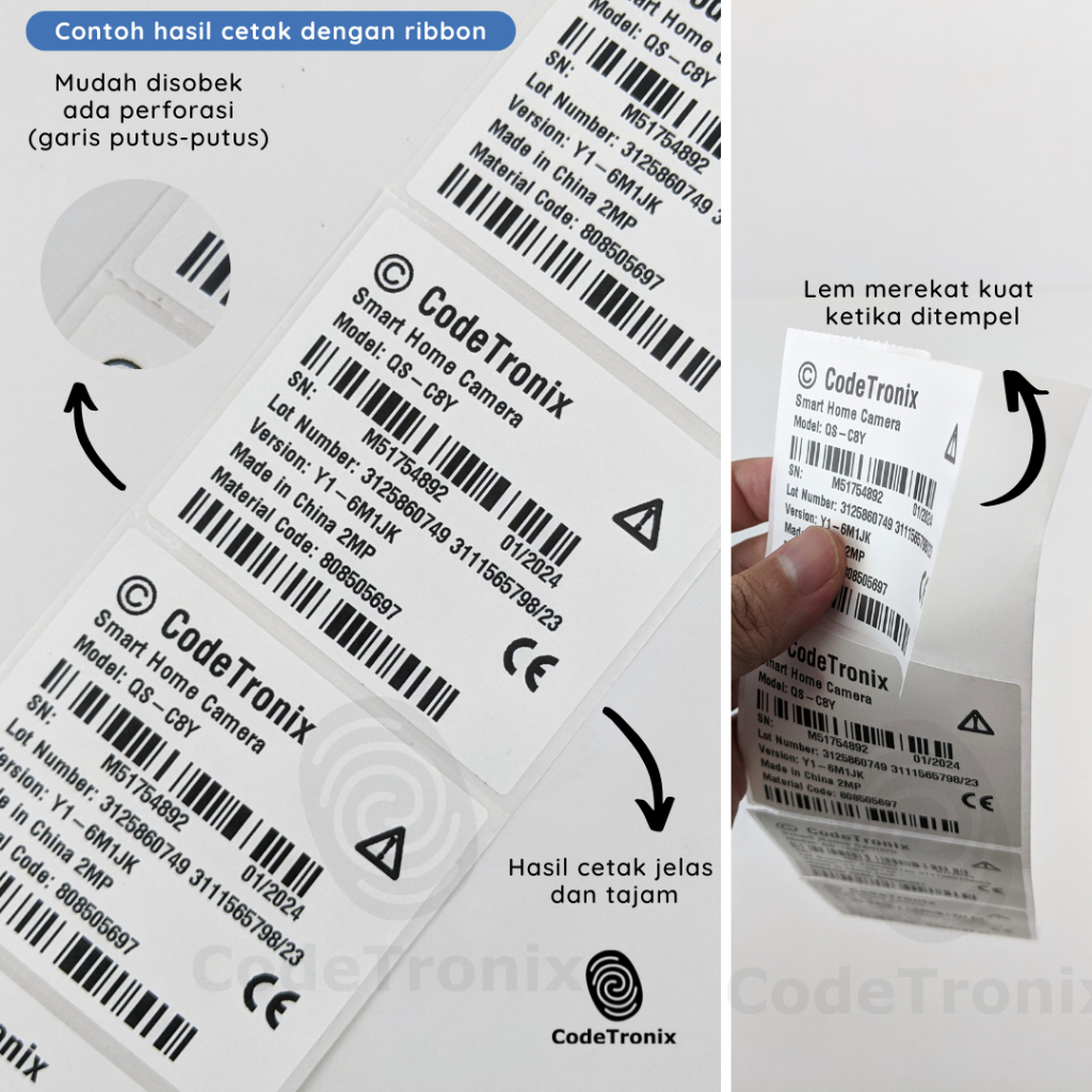 

Ay00! Label Sticker Kertas Semicoated 70x60 Stiker Barcode Roll 1 Line 500 pcs