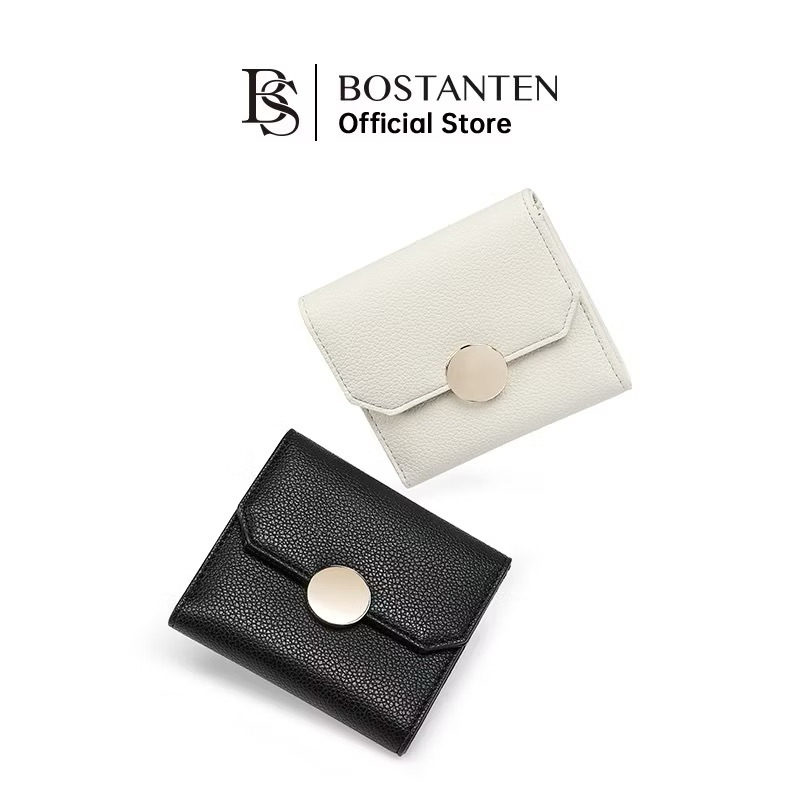 Bostanten Dompet Mini Wanita Dompet Koin PU Gantungan Kunci Dompet Koin