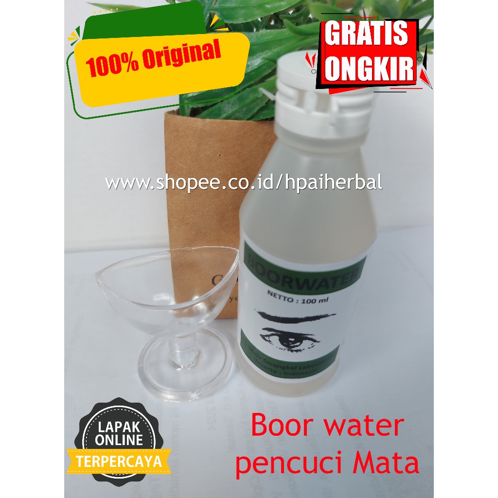 Boor Water mencuci mata /Boorwater membersihkan mata dari kotoran