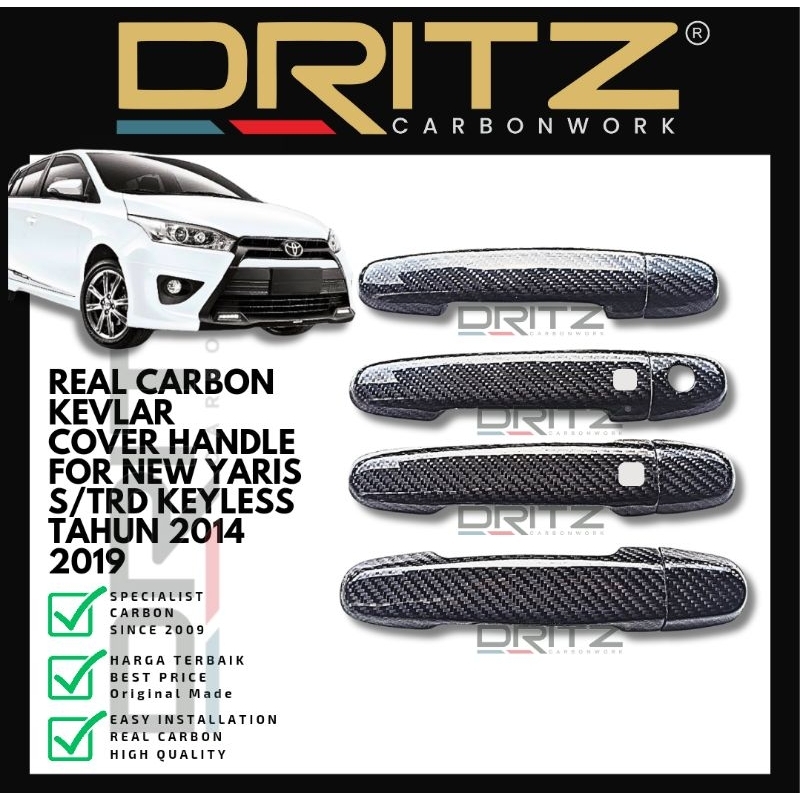 Cover Handle Carbon Kevlar Mobil TOYOTA NEW YARIS 2012-2017 keyless non keyless aksesoris Modifikasi