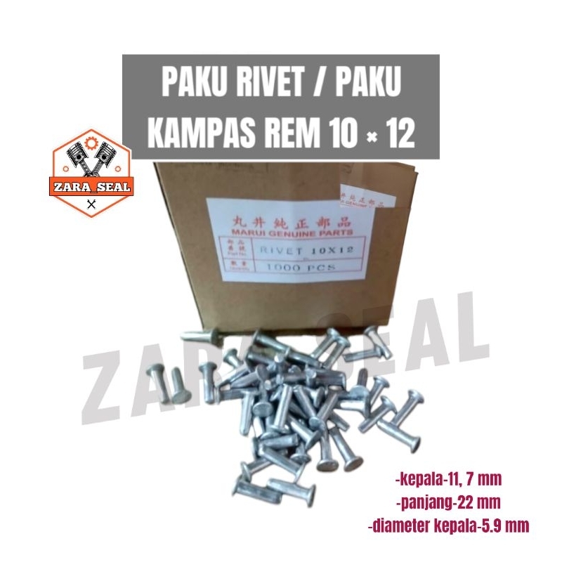 PAKU RIVET PAKU KAMPAS REM UKURAN 10×12
