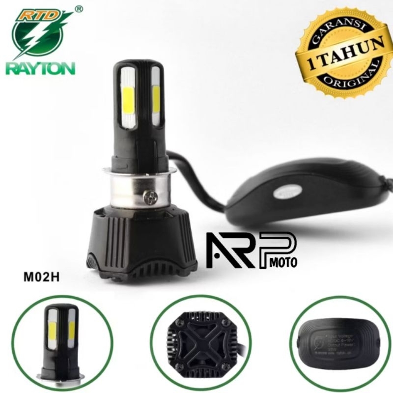 LAMPU MOTOR MOBIL H4 H6 LED 3 SISI WHITE 42WATT  RAYTON RTD M02H ORIGINAL 100% GARANSI 1THN
