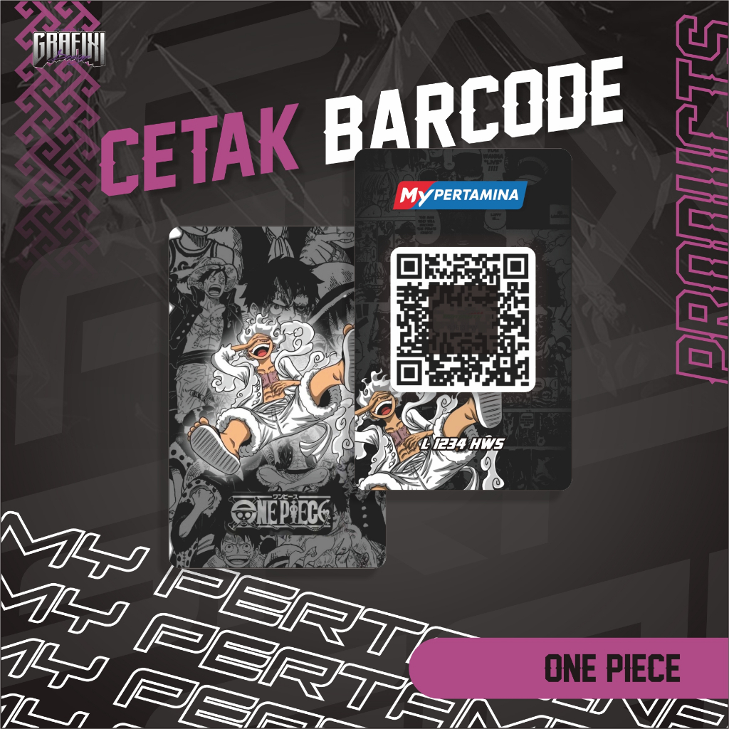 

CETAK BARCODE MY PERTAMINA KARTU PVC TEMA ONE PIECE CUSTOM 2 SISI