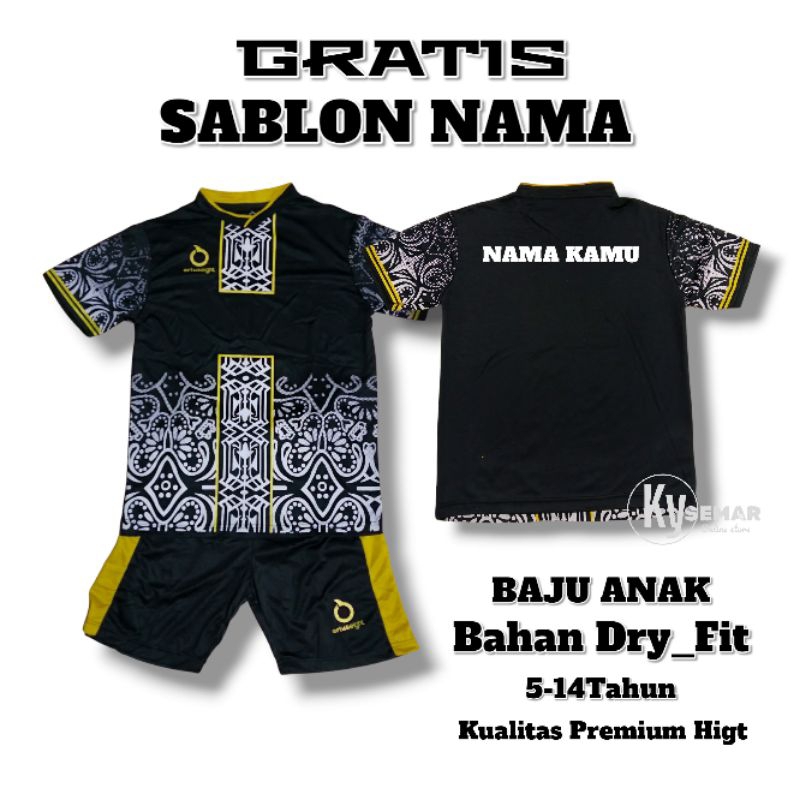 [ Free Sablon ] Baju Bola Anak Sablon Nama Setelan Olahraga Anak-anak Baju Futsal.