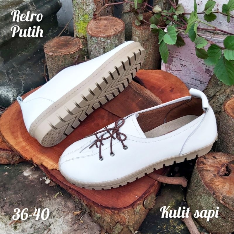 ORIGINAL ZOFFY RETRO Sepatu Kasual Wanita Bahan kulit sapi asli / Sepatu warna Kasual sporty Wanita 