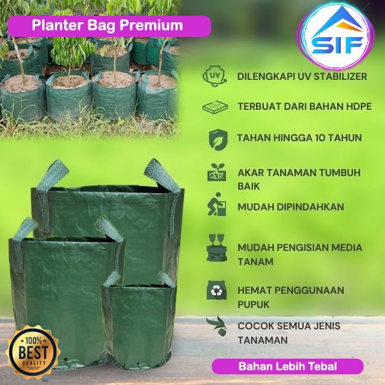 Pot Planter Bag Tanaman Planterbag 100 150 200 Liter Pot Planter Taman Besar Jumbo Kuat Tahan Cuaca 