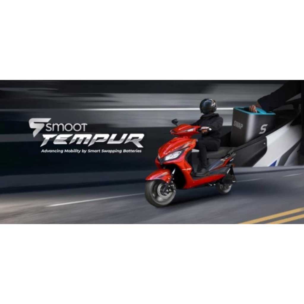 Motor SMOOT TEMPUR Facelift / Motor Listrik Lithium ION Battery - Hitam