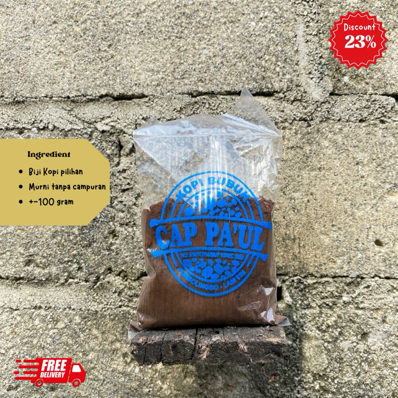 

Kopi Lampung Asli Cap Pa'ul (100 g) 90% Murni Kopi Bubuk Robusta