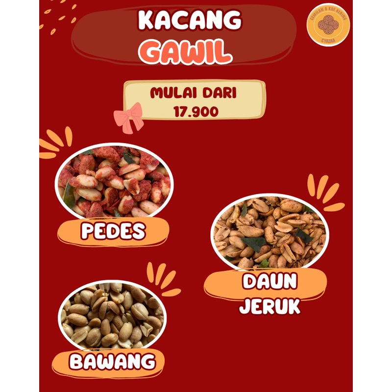 

Kacang Gawil/ 500 gram/ 250 gram/ rasa pedas/ rasa bawang/ rasa daun jeruk