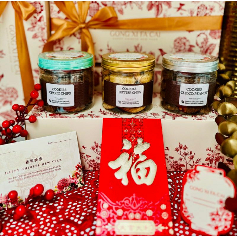 

HAMPERS IMLEK/PARCEL SINTJIA / 3JAR COOKIES + FREE GREETING CARD - PROSPERITY